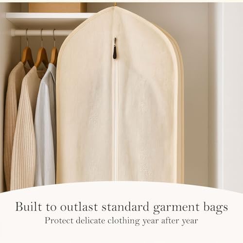 100% Cotton Garment Bag | Long | Breathable Garment Bags for Hanging Clothes | Garment Storage Bag for Long Dresses & Coats Storage | Pack of 1 (62 Inch) - Image 4