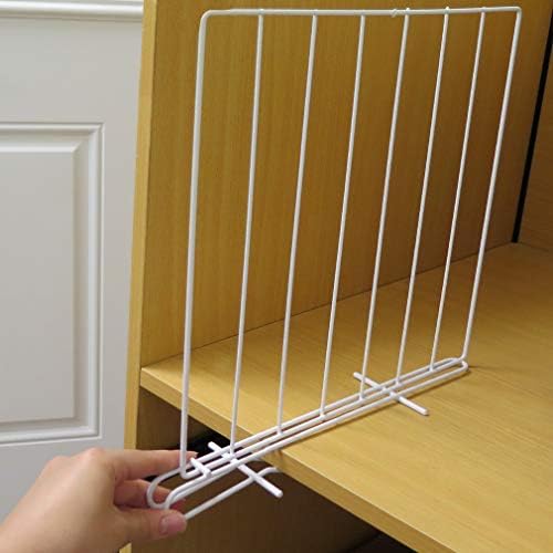 Evelots Wood Shelf Dividers, 12-Inch Tall Steel Closet Organizer 8-Pack Set - Image 6
