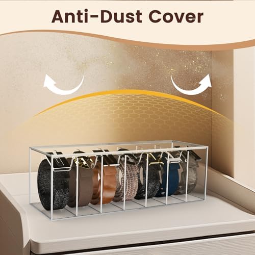 Acrylic Belt Organizer 7-Compartment Clear Case with Separated Cover - Image 3