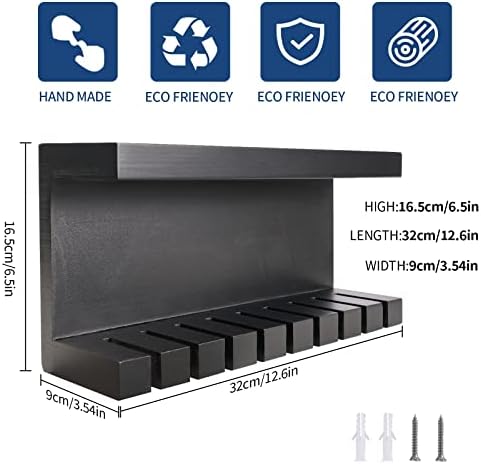 Yamahiko Belt Organizer - Wall Mounted Hanger with Double Shelving, Universal Rack for Men & Women, Black - Image 2
