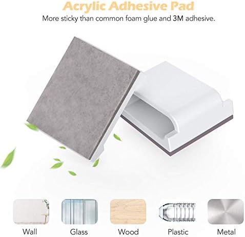 AGPTEK Flat Ethernet Cable Clips, 60 PCS Adhesive Wire Clips, White - Image 2