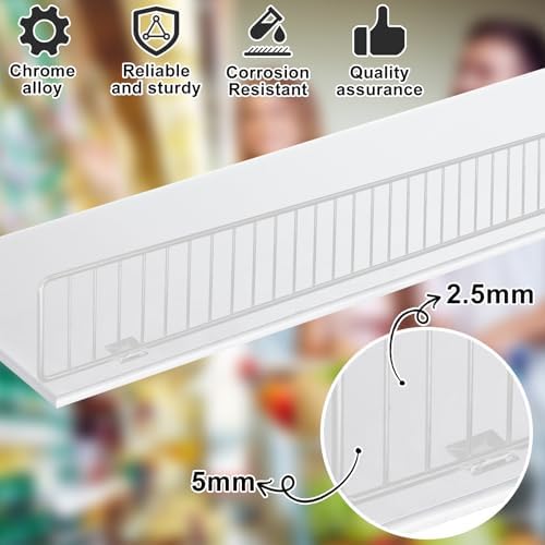 Yaocom 20 Pcs Gondola Shelf Fence 48x3'' Retail Front Wire Guard, White - Image 3