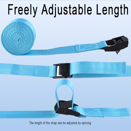 4pcs Lashing Straps 59"x1" Tie Down Straps with Adjustable Heavy Duty Cam Buckles for Kayak, Cargo, Luggage, Cinch, Canoe, Bicycles, Motorcycles, TruckSecure Straps （Sky Blue） - Image 3