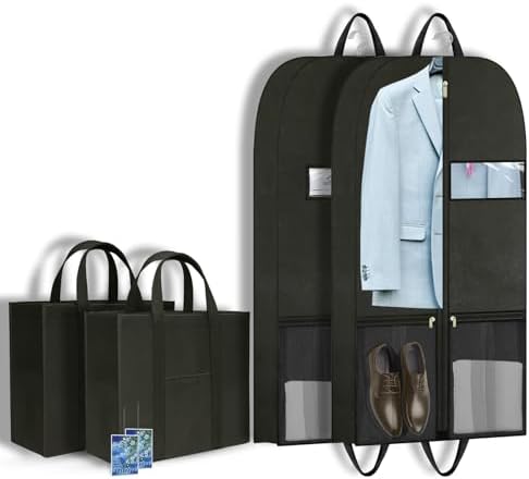 Travel Garment Suit Bag 43" for Hanging Clothes Storage for Men Suits Shirt by QYD