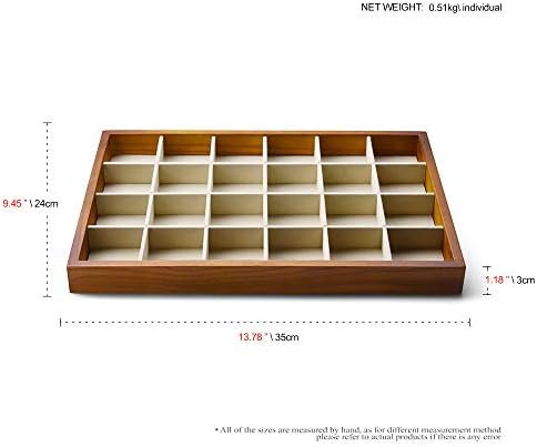 Oirlv Solid Wood Jewelry Tray,Jewelry Drawer Organizer,24 Grid(Cream) - Image 3