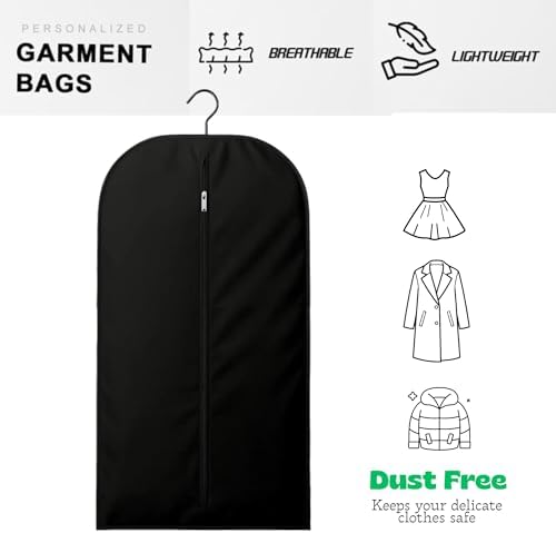 Cotton Garment Protector Bag Cover - Dust Free Cloth Hanging, Wardrobe storage for Dresses and Suits (with Zipper (24" x 42")) - Image 3