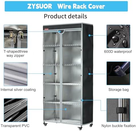 Storage Shelving Cover, Fits 36" W x 18" D x 62" H Plant Rack - Image 5