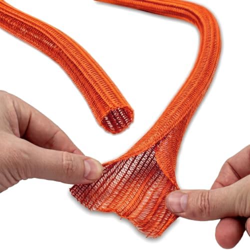 Electriduct 1/2" Hook Self Closing Wrap Around Sleeve - 25 Feet - Orange - Image 3