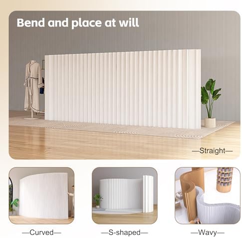 Paper Room Divider,Folding Privacy Screens,Enterprise Office Room Divider Paper,Indoor Folding Portable Partition Screen, for Home/Office/Clothing Store/Enterprise - Image 3