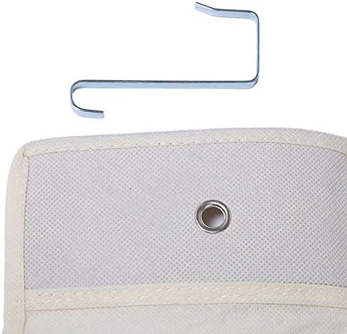 Over The Door Hanging Shoe Organizer Rack Holder Home Non-woven Transparent Storage Bag 24 Pockets With 3 Hooks (White) - Image 4