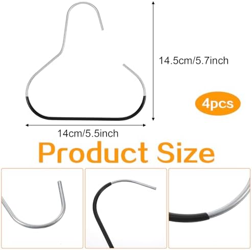 4 PCS Hat Organizer for Baseball Caps, Black Hat Storage Hook Stainless Steel Hat Hangers for Closet Hat Rack Hat Holder for Baseball Caps Cap Organizer for Cap Tank Top Belt Tie Purse Bra - Image 2