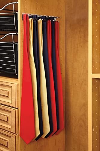 Rev-A-Shelf Pull Out 12" Side Mount Extending Closet Tie & Belt Organization Storage Rack Holder for Up to 23 Ties, Chrome, TRC-12CR - Image 2