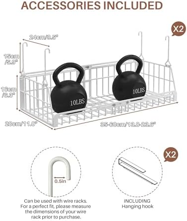 2 Pack Hanging Laundry Basket Organizer Closet Hanging Organizer,White - Image 2