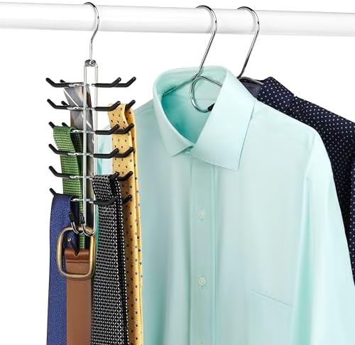 Whitmor Swivel Tie Hanger with Belt Loops Chrome/Black (Pack of 12) - Image 2