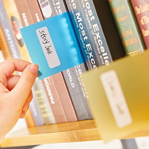 Epakh 24 Packs Colored Dividers for Book Shelves with Label Stickers, Flexible Bookshelf Markers for Organizing Home Library, 3 x 12 Inch - Image 6