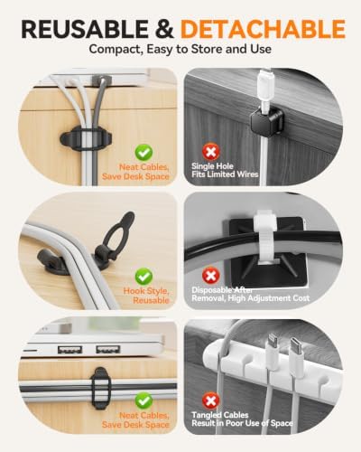 15 Pack Adjustable Elastic Adhesive Cable Clips, Cable Management Holder - Image 4