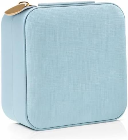 Vlando Small Travel Jewelry Box Organizer Display Case for Girls Women Gift Rings Earrings Necklaces Storage, Blue