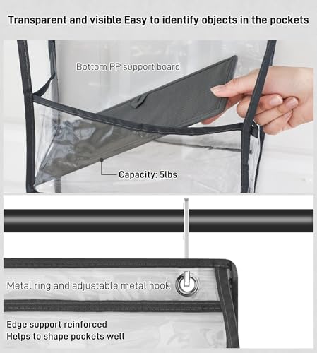 Over Door Organizer Hanging Storage 6 Shelf Clear Pockets Pantry Closet - Image 4