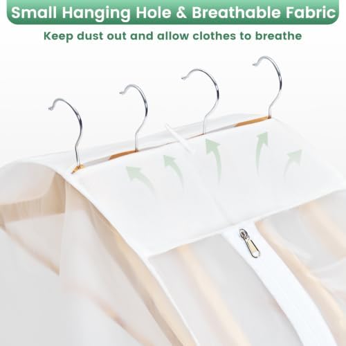 Carbrea 10" Gusseted Garment Bags for Hanging Clothes, 43 inches, 3 Pack - Image 5