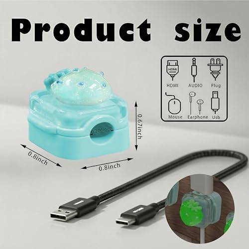9Pack Magnetic Cable Clips,Night-Glowing Cord Holder,Blue - Image 2