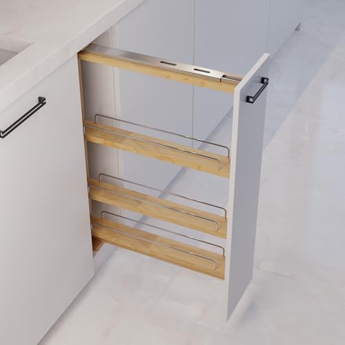 Dowell 3" Base Filler Pullout Organizer with Adjustable Shelves (Wood 4005 0330B) by DowellKitchenBath