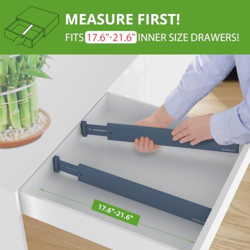 ANTOWIN Expandable Bamboo Drawer Dividers, Fits 17.6-21.6" Drawers - Image 4