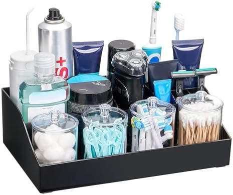 Vtopmart 5 PCS Bathroom Countertop Organizer Sets, Black by Vtopmart