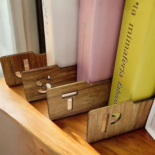 26pcs A-Z Wooden Vinyl Record Dividers, Alphabetical Organizer for Vinyl Records CDs DVDs Books, Durable Letter Separators with Rounded Edges Shelf Storage System for Media Collections - Image 2