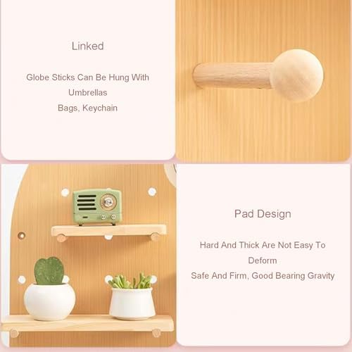 1pc Freestanding Peg Board Room Divider - Solid Wood Privacy Screen for Home, Office, and Trade Shows(Wood Color,120x60cm) - Image 4