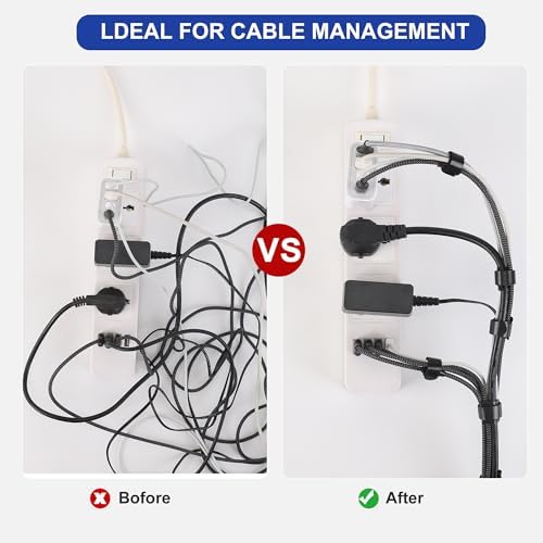Nettbe Reusable Cable Ties, 126 PCS 8 Inches Adjustable Cord Straps Wire Organizer Cord Wrap and Hook Loop Cable Management - Image 5