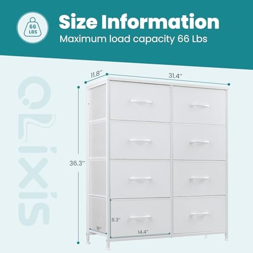 OLIXIS Dresser for Bedroom, 8 Storage Drawers, Tall Fabric Tower Organizer - Image 3