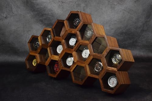 Extra Large Superior Rosewood Honeycomb Watch Box Display Case Holder Collector Organizer for Men, Men's Vintage Watch Storage Box to Store and Keep your Watches Safe and Sophisticated. - Image 2