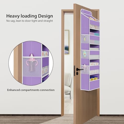 Univivi Over Door Hanging Organizer for Baby Nursery, Purple, 5-Shelf - Image 2