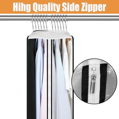 All Clear Garment Bags with Zipper for Hanging Clothes, 10" Gusseted Plastic Clothes Storage Suit Cover for Coat, Shirt, Dress, Fur, 60" Suit Bags for Open Closet (1Pcs 60 inch) - Image 4