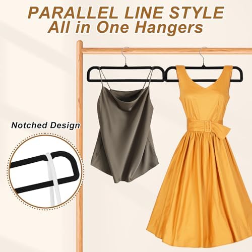 Pants Hangers Space Saving, 30 Pack Velvet Hangers for Closet with 30 Hooks, Strong Durable Non Slip Slim Clothes Hanger, Ultra Soft Flocked Hanger for Pants, Shirts, Bra, Shorts (Black) - Image 6