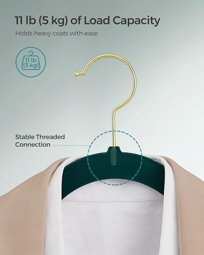 SONGMICS Velvet Hangers 50 Pack, Non-Slip Clothes Hangers, Space-Saving - Image 5