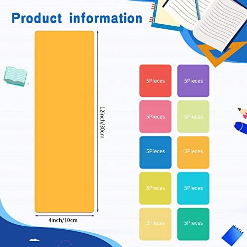 Vinsot 50 Pcs Library Book Dividers for Shelves with Stickers 4 x 12 Inch - Image 2