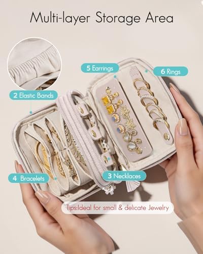VLANDO 2-Layer Travel Jewelry Organizer for Rings,Earrings,Necklaces - Image 3