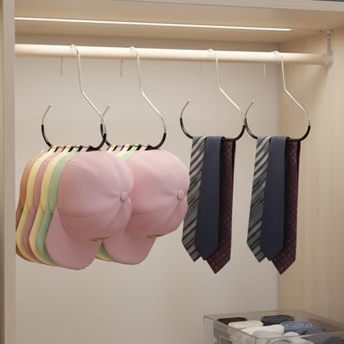 4 PCS Hat Organizer for Baseball Caps, Black Hat Storage Hook Stainless Steel Hat Hangers for Closet Hat Rack Hat Holder for Baseball Caps Cap Organizer for Cap Tank Top Belt Tie Purse Bra - Image 6