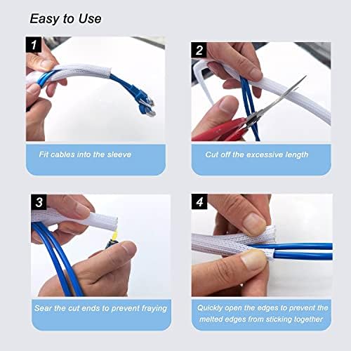Cable Management Sleeve, Split Design, 25FT - 1.25 Inch, White - Image 6