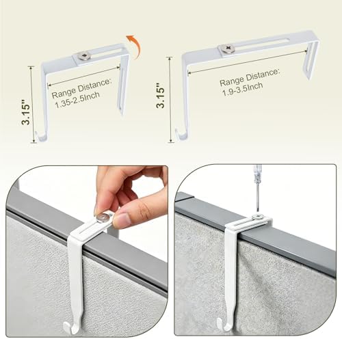 Cubicle Hanging Shelf with Adjustable Hooks for Office Storage - Image 6