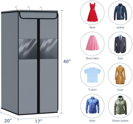 Zilink Suit Garment Bags for Closet Clear Garment Storage 40 in, Grey - Image 4