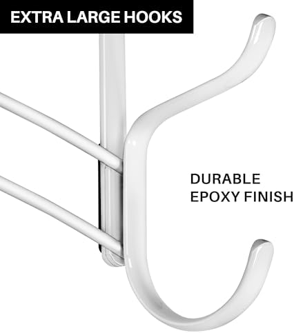 LYNK Professional® Home™ Over the Door Hooks - 10 Hook – Over the Door Coat Rack - Over the Door Hanger - Hanging Towels or Clothes - Bathroom, Bedroom, Laundry Room - Lifetime Ltd. Warranty, White - Image 3