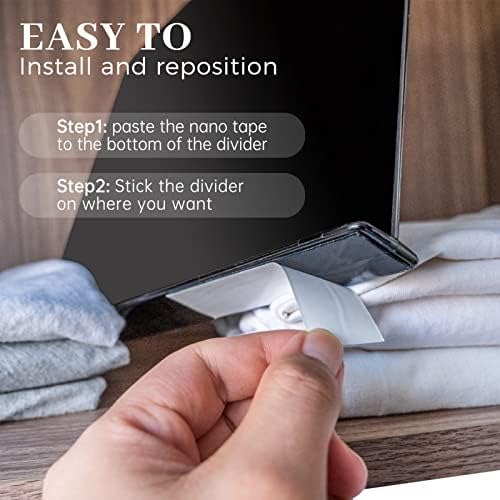 ROUFA Clear Shelf Dividers, 4Pcs Acrylic Closet Dividers Fit for Any Thickness of Shelves, Multi-Purpose Wood Shelf Separators for Bedroom, Kitchen, Office, Bathroom, 11.8''x11'' (Black) - Image 6