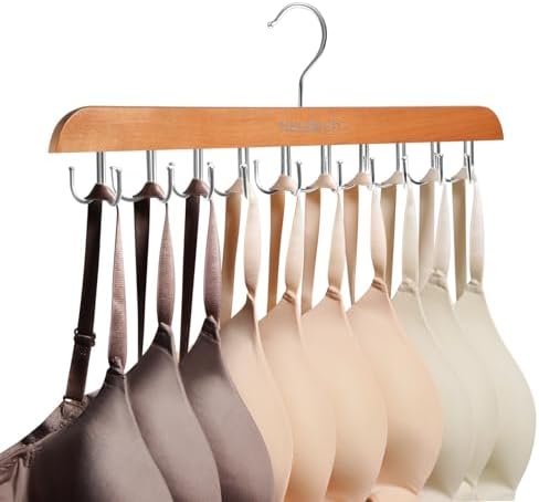 Wooden Bra Hanger with 20 Hooks Space Saving Closet Organizer for Tank Top by Unknown