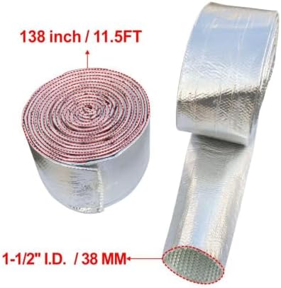 Fuel Line Heat Shield Heat wrap for Wires Fuel line Heat Shield Sleeve Hose Heat Shield Sleeve-Heat Radiant and Prevent Vapor Lock Heat Shield for Brake Cable/Fuel Line/Spark Plug (1-1/2''I.D.-138'') - Image 3