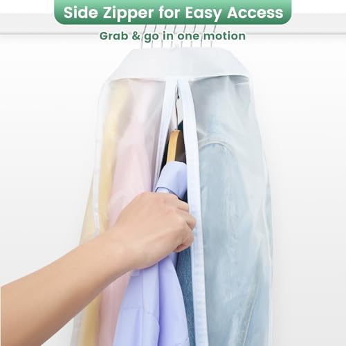 Carbrea 10" Gusseted Garment Bags for Hanging Clothes, 43 inches, 3 Pack - Image 4
