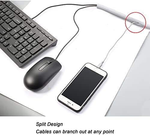 Cable Management Sleeve, Split Design, 25FT - 1.25 Inch, White - Image 3