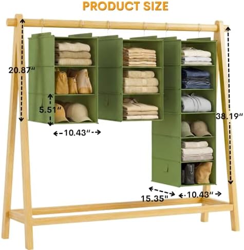 Extra Deep Hanging Closet Organizers and Storage, 2 Pack 3-Shelf - Image 3