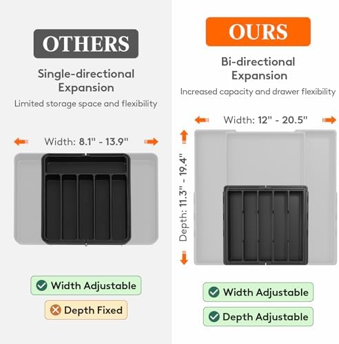 Lifewit Expandable Silverware Drawer Organizer, Utensil Tray for Kitchen - Image 5